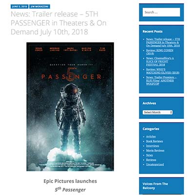 News: Trailer release – 5TH PASSENGER in Theaters & On Demand July 10th, 2018